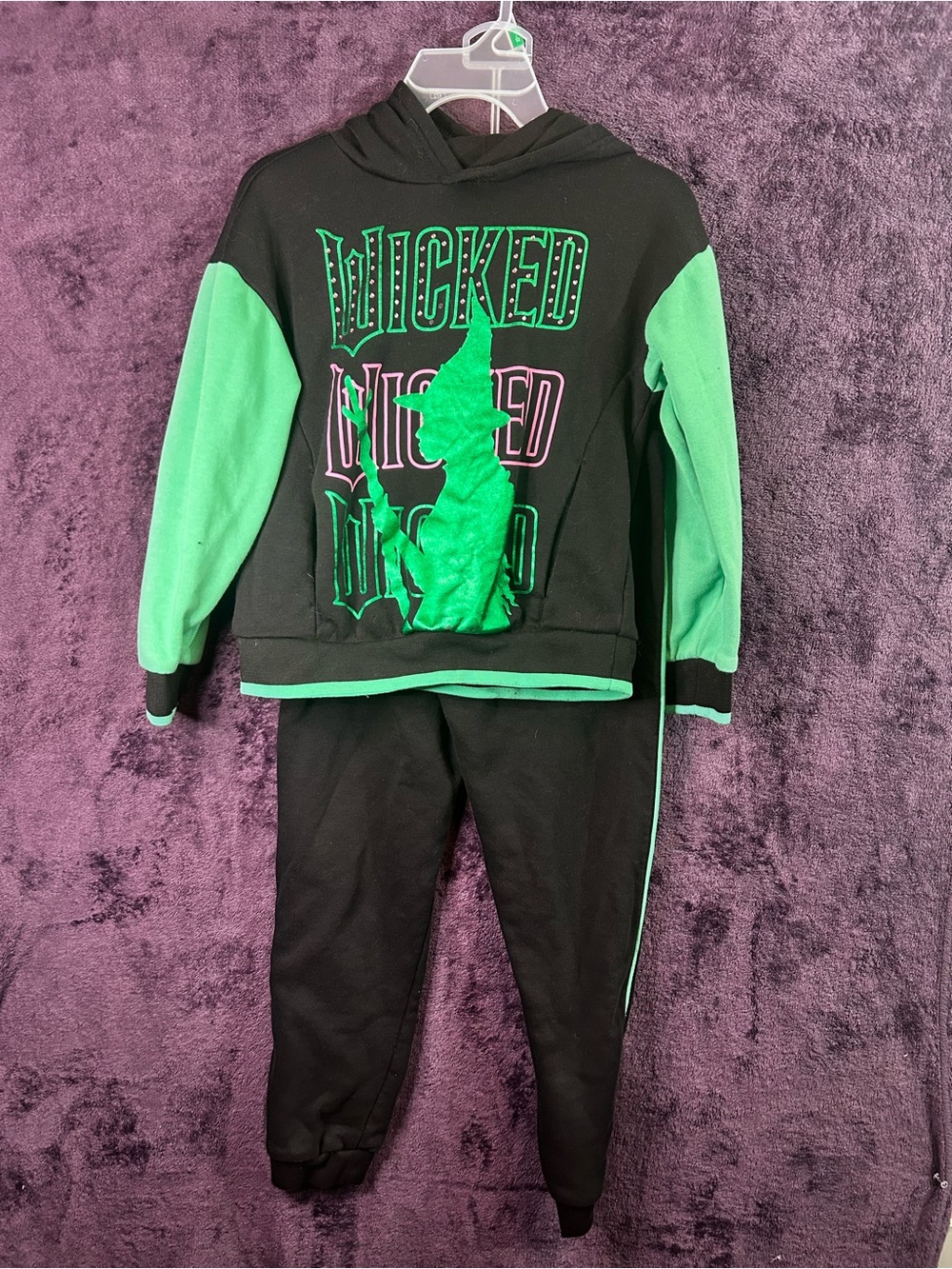 Kids Black and Green 'Wicked' Hooded 2 piece set  - Cozy Two-Piece